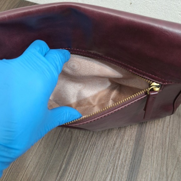 Joy Susan Burgundy Vegan Leather Crossbody Bag Faux Suede Flap Messenger Purse - Picture 12 of 15